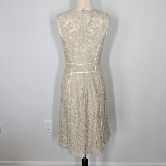 LAFAYETTE 148 NEW YORK  essie sheath lace mini dress sleeveless V-neck Sz 6 - Picture 5 of 9